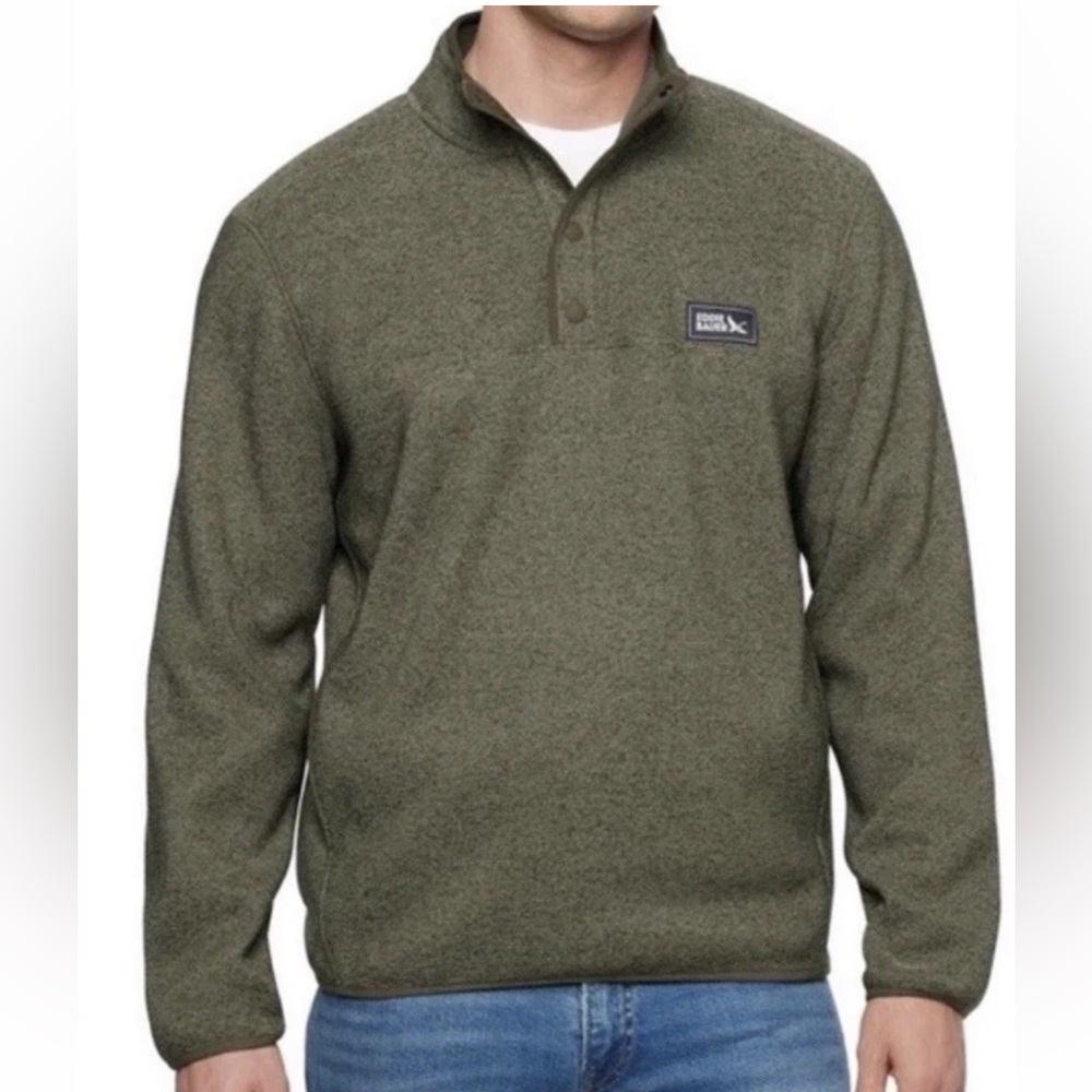 Eddie Bauer‎ Men's Sweater Fleece 1/4 Snap Pullover XLarge Green NEW MSRP $90